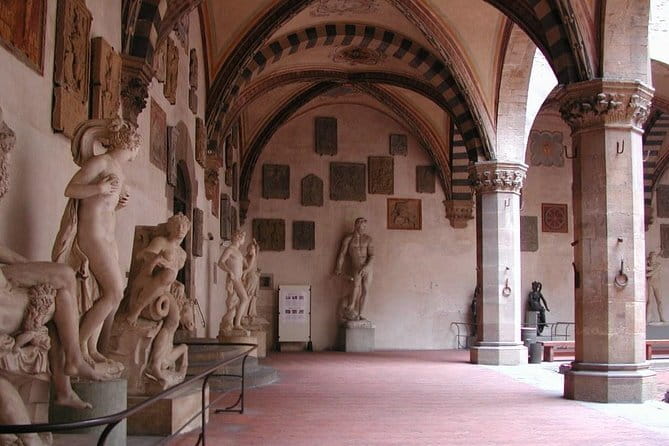 BARGELLO Museum, Glories of Renaissance, Michelangelo and Donatello - Inside Museo Nazionale del Bargello, Michelangelo and Donatello front and center