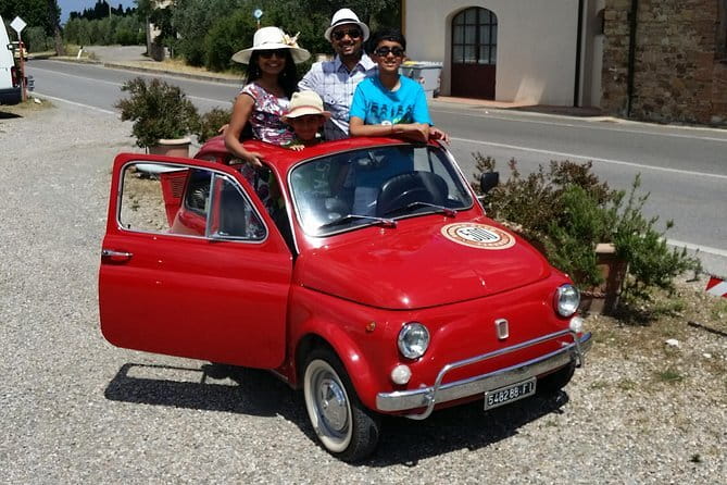 Classic Chianti Hills Fiat 500 Tour - Montegufoni stop: Tuscan estate views and a 30-minute reset