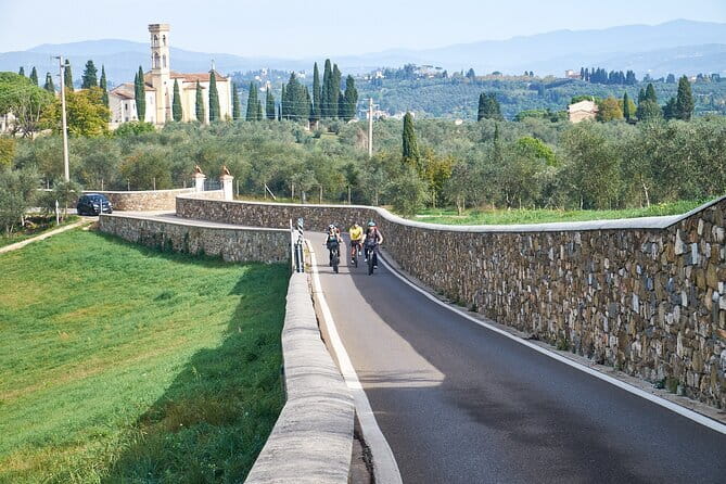 E-bike Chianti Classico & Tuscany tour with Wine & Lunch at Farm - Stop 1, Villa di Bellosguardo viewpoint and monastery views