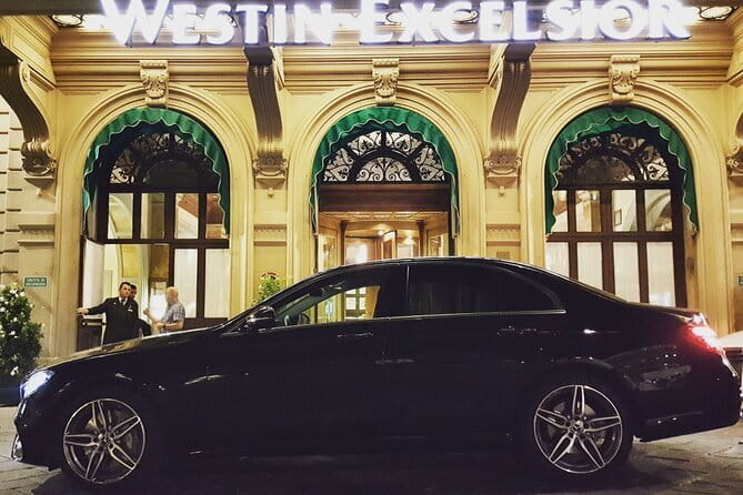 Florence Airport Hotel transfer private driver English speaking - Mercedes van or sedan, comfort plus luggage reality