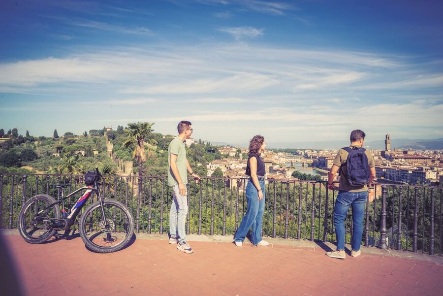 Florence: Guided Electric Bike Tour with Gelato - Piazzale Michelangelo: the panoramic stop that sells the whole ride