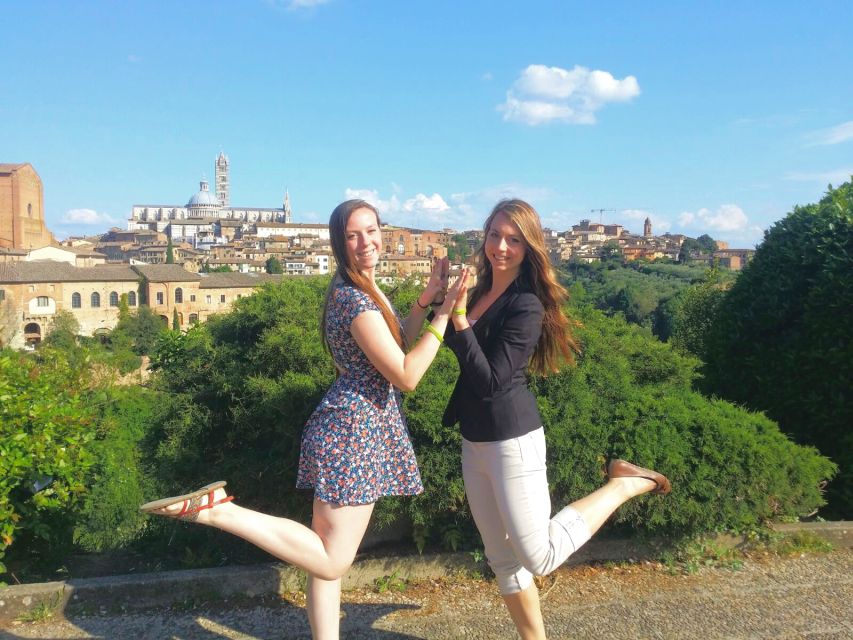 From Florence: Siena, Cortona, Montepulciano & Val D'Orcia - Siena at golden hour energy, narrow streets, and medieval squares