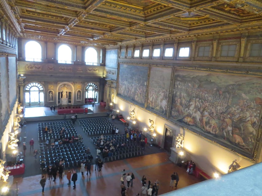 Palazzo Vecchio Secret Passages Tour & Lunch or "Gelato" - Salone dei Cinquecento: the coffered ceiling stop that makes it worth the hour