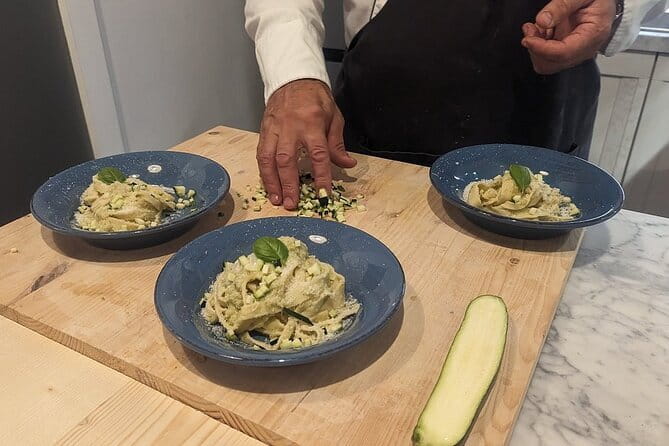Pasta class - Dessert, then lunch with bruschetta and more pasta