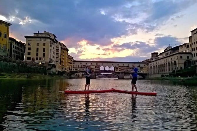 SUP at Ponte Vecchio with a Floating Drink - Florence Paddleboarding - SUP basics that actually help: what the coaching focuses on