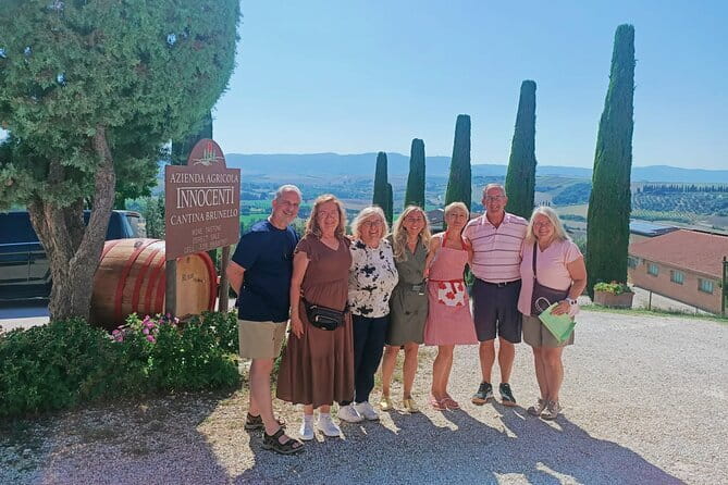 VIP Brunello Montalcino, Montepulciano & Val d'Orcia with Lunch - Stop 1, Montalcino: lunch-tasting, cellars, and Brunello pours